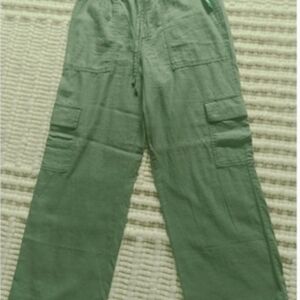 GAP Linen Blend Ankle Length Drawstring Cargo Pants ~ Size Small